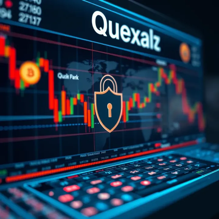 Secure digital cryptocurrency exchange platform interface with security icons