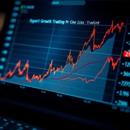 Graph showing upward trend representing financial growth in trading