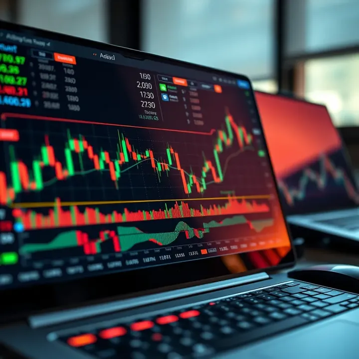 Screenshot of trading software interface showing candlestick charts and technical analysis tools used in Nigeria