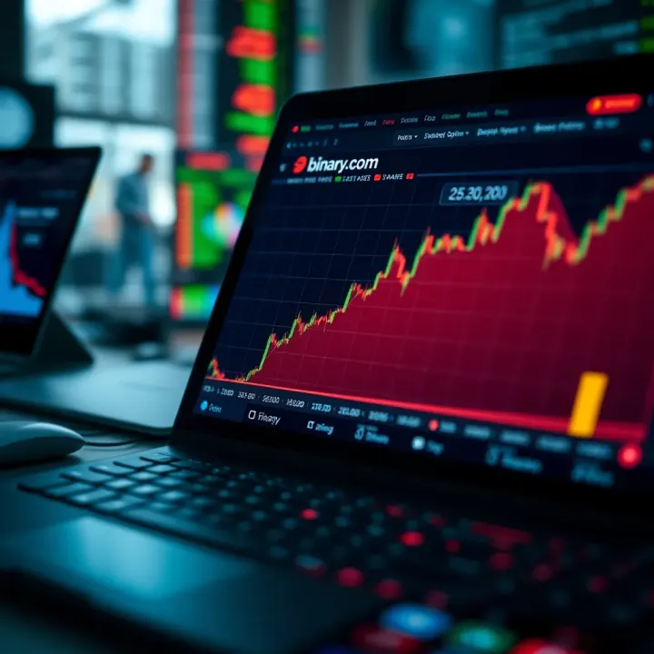 Graph illustrating potential risks and rewards associated with binary options trading on Binary.com