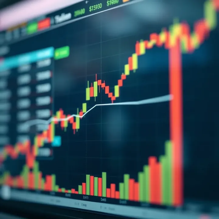 Graph showing upward and downward trends symbolizing binary options trading outcomes
