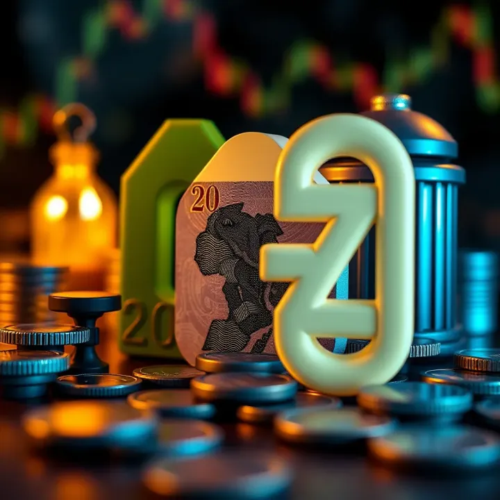 Conceptual graphic of Nigerian currency symbols combined with forex trading icons and zero deposit sign