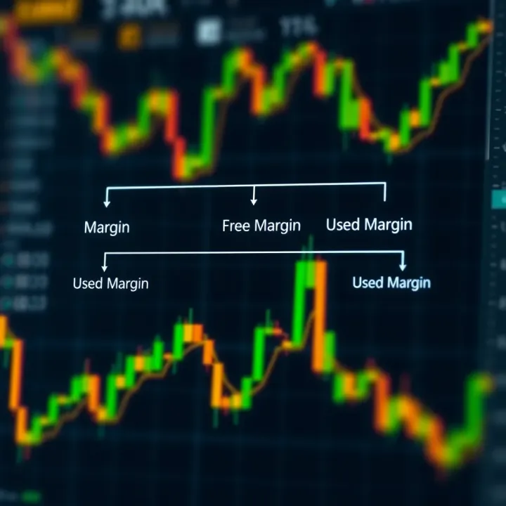 Diagram showing relationship between margin, free margin, and used margin in forex trading
