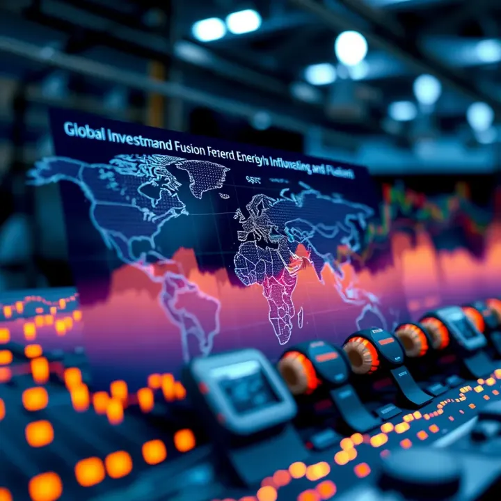 Graph illustrating global investment trends and policy impact on fusion energy development
