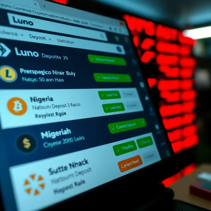 Digital wallet interface showing various cryptocurrency deposit options in Nigerian Naira