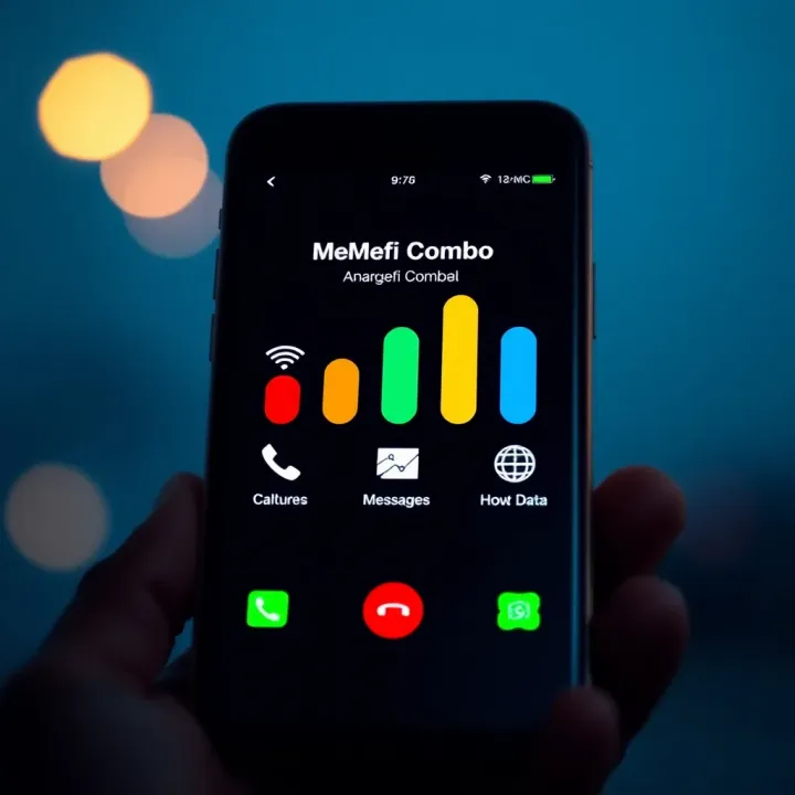 Graphic showing smartphone with signal bars and icons representing calls, messages, and data usage in Nigeria