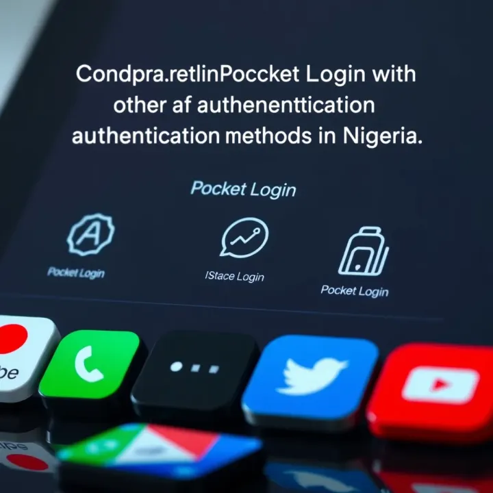 Diagram showing different login methods including Pocket Login alongside mobile fintech app icons