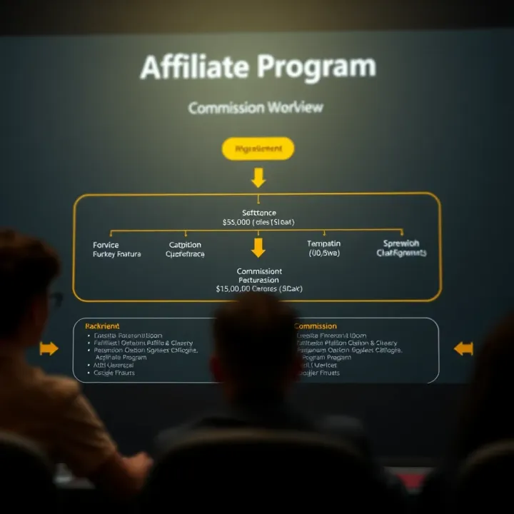 Diagram illustrating the Pocket Option affiliate program workflow and commission structure