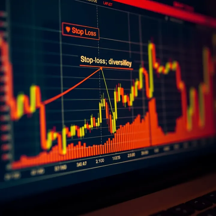 Graph showing different forex risk management strategies like stop-loss and diversification