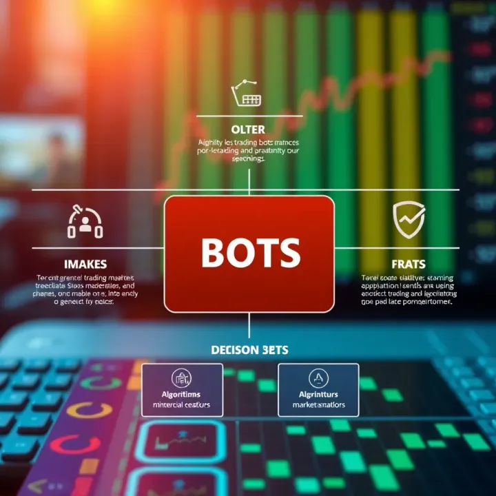 Graphic showing key elements of trading bots including algorithms, market data, and decision-making flow in Nigerian markets