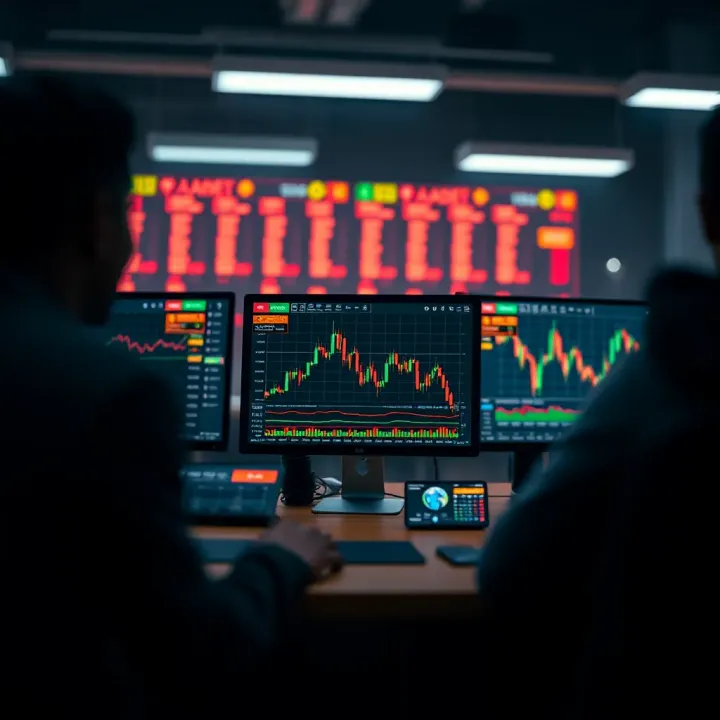 Diverse digital platforms showcasing trading contests in forex, stocks, and cryptocurrencies