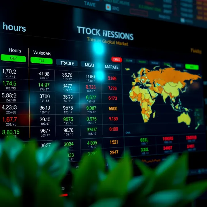 Chart displaying Nigerian Stock Exchange trading hours alongside global market timings
