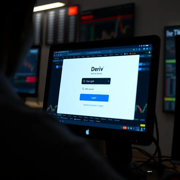Deriv login screen showcasing account access interface for Nigerian traders
