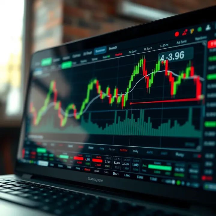 TradingView platform interface showing market charts and analysis tools