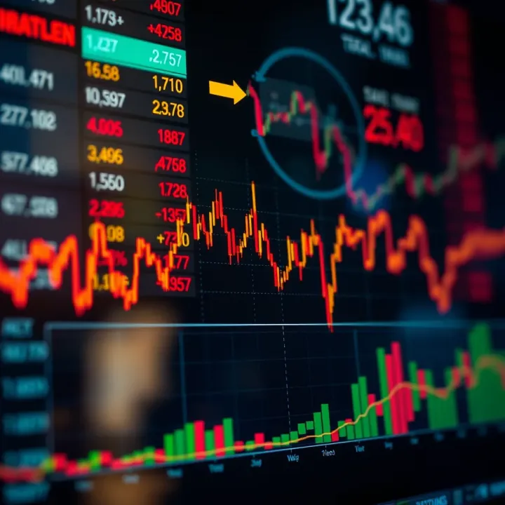 Graph showing fluctuations in the volatility index over time with market indicators