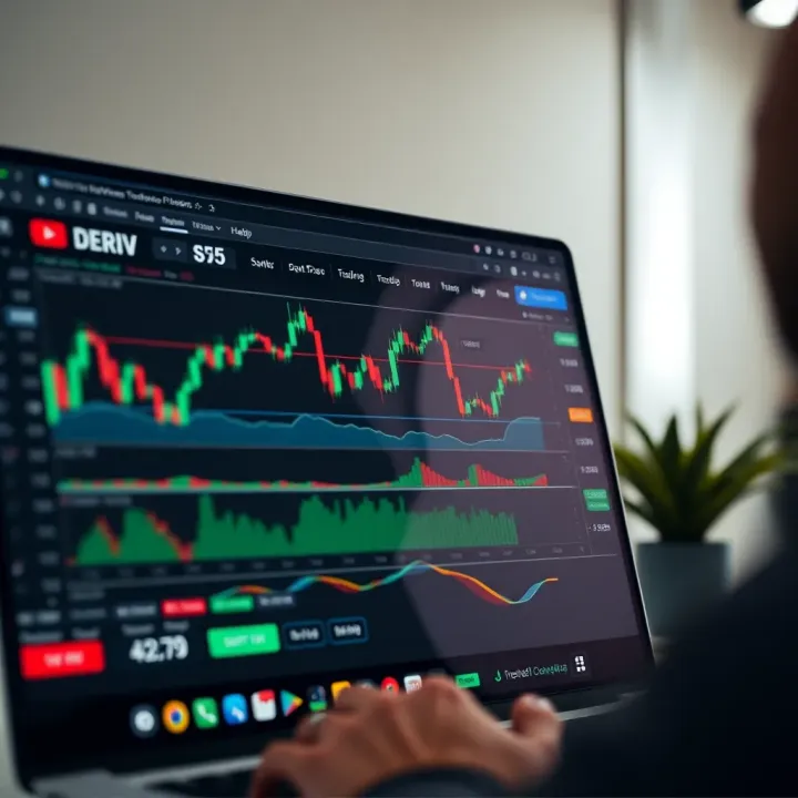 Screenshot of TradingView charts integrated within Deriv trading platform showing market trends and indicators