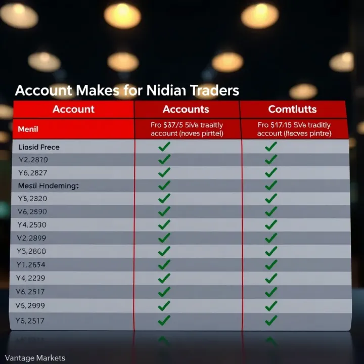 Comparison of account types and trading conditions tailored for Nigerian traders on Vantage Markets
