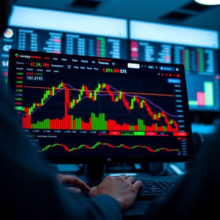 Overview of Vantage Markets platform interface with various financial instruments and trading charts