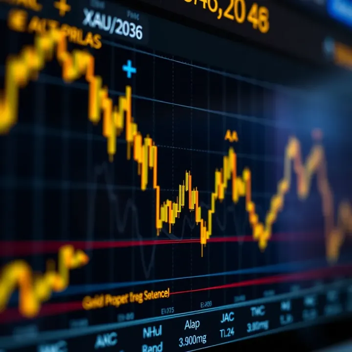 Graph showing gold price movements influenced by economic data and geopolitical factors